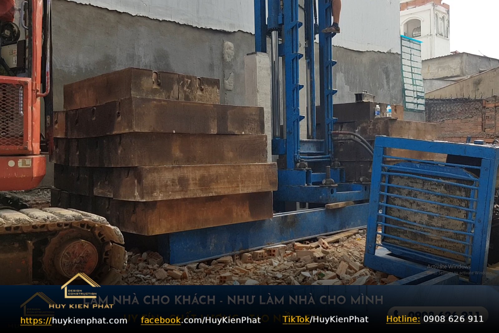 Thi công ép cọc móng nhà phố 3 tầng tại TPHCM Huy Kiến Phát