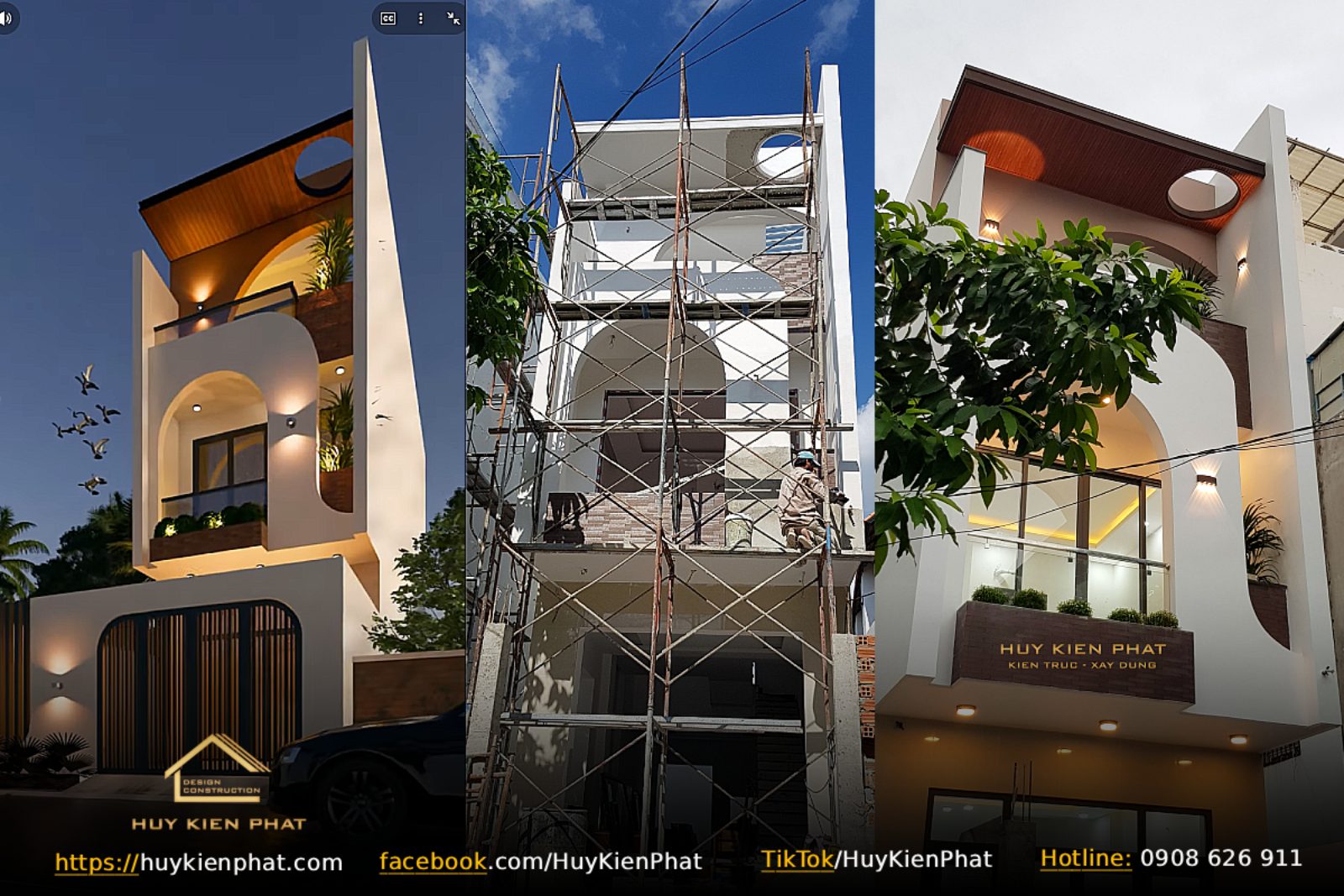 Phối cảnh thiết kế và công trình thực tế đã thi công 